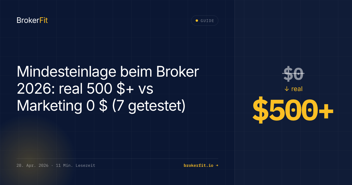 Mindesteinlage beim Broker 2026: real vs Marketing