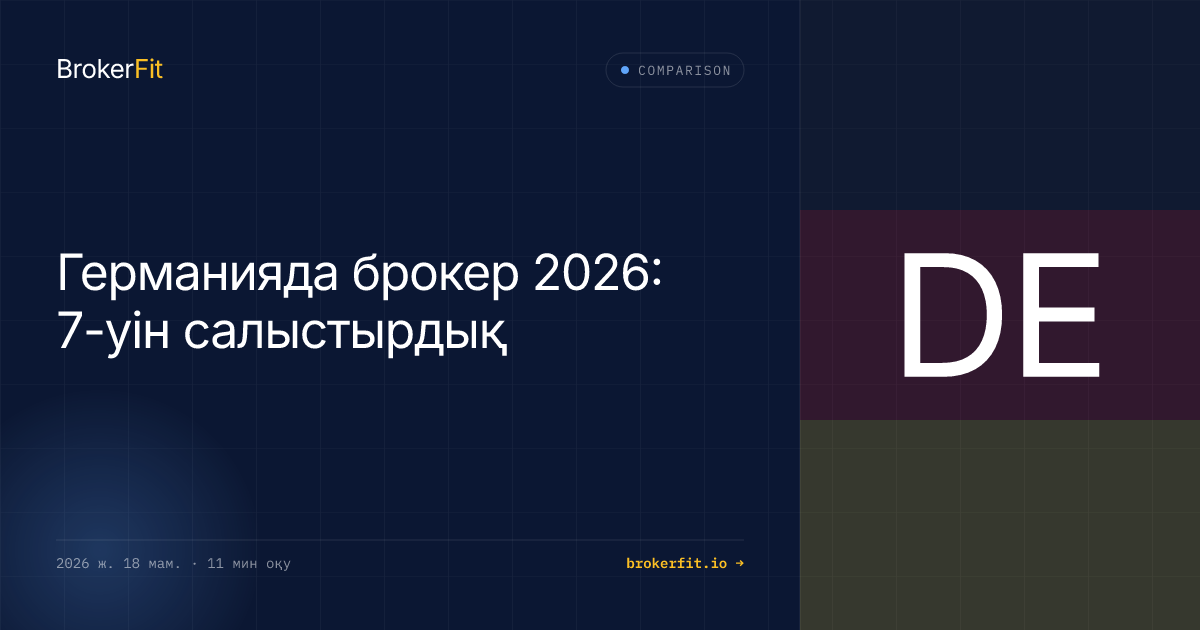 Германияда брокер 2026: 7-уін салыстырдық