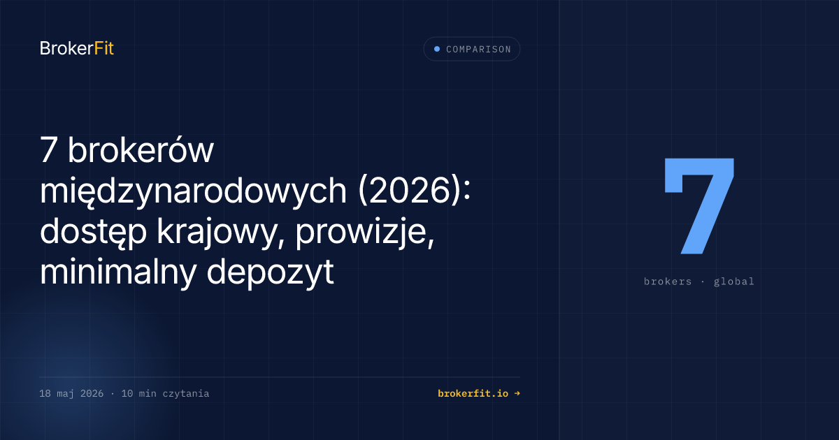 7 brokerów międzynarodowych 2026: dostęp i prowizje