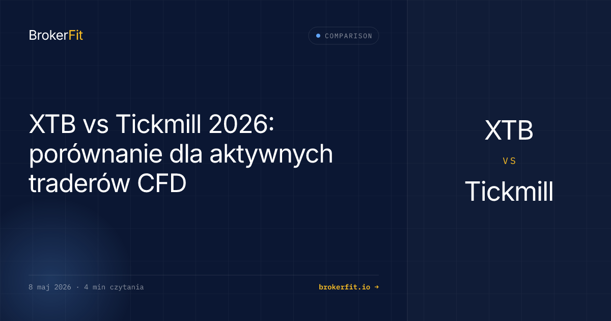 XTB vs Tickmill 2026: który dla aktywnych traderów CFD?